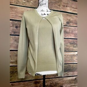 Like New Set: La Boutique Knit Beaded Cardigan & Cami with Beaded Accents